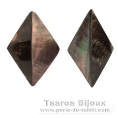 2 Tahitian mother-of-pearl shapes - 60 x 35 mm
