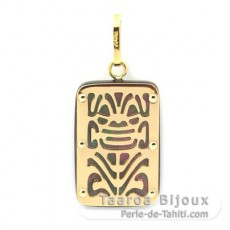 18K Gold and Tahitian Mother-of-Pearl Pendant - Dimensions = 18 X 12 mm - Longevity