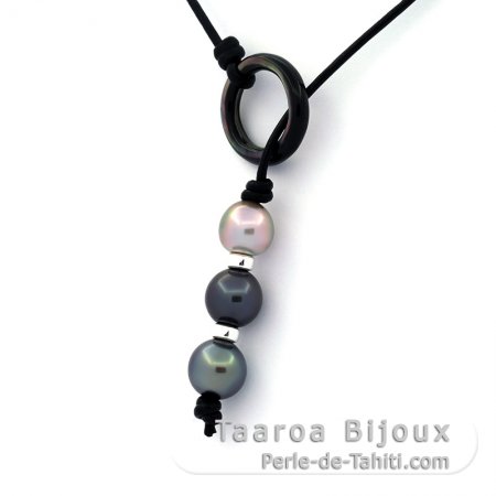 Tahitian Baroque Pearl Leather Adjustable Necklace- Various Sizes