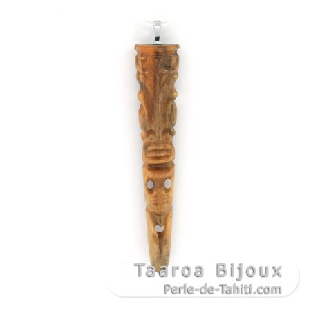 Tahitian Tiki Pendant in Swordfish Bill