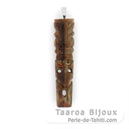 Tahitian Tiki Pendant in Swordfish Bill