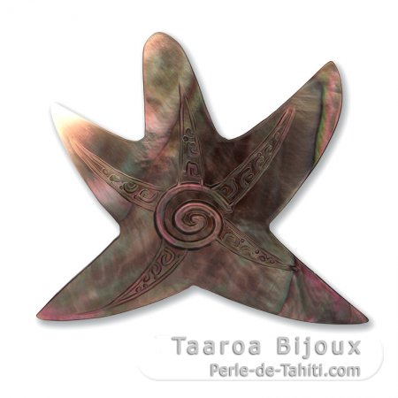 Tahitian mother-of-pearl Star shape - Dimensions: 63 x 60 mm