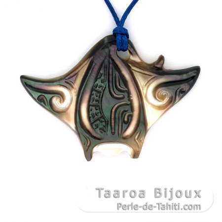 Tahitian Mother-of-Pearl Manta Ray Pendant