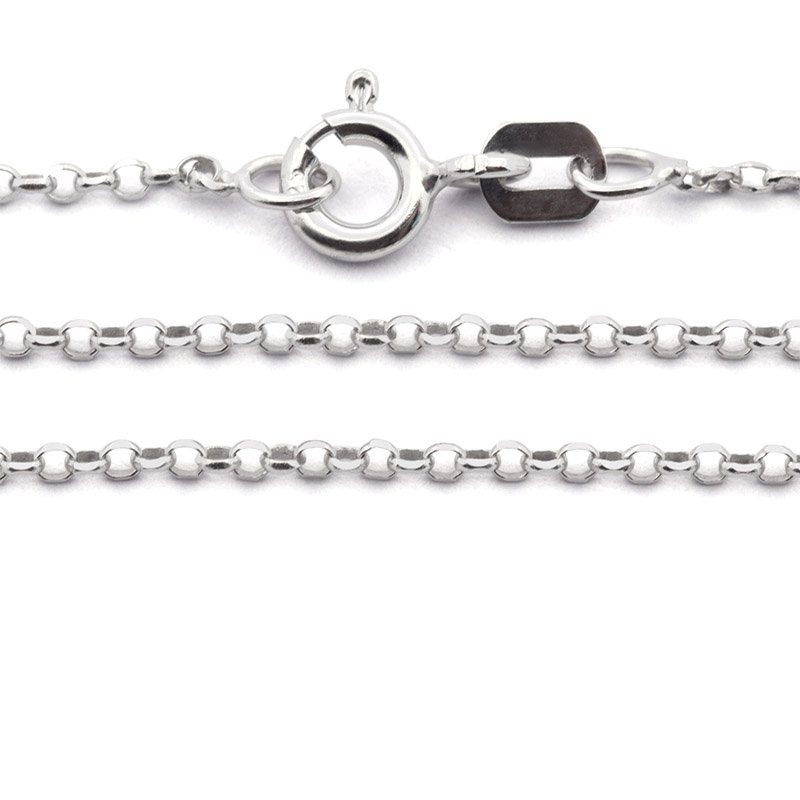 Rhodiated Sterling Silver Chain - Length = 50 cm - 20'' - Diameter