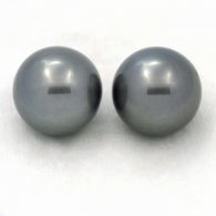 Lot of 2 Tahitian Pearls Round C 12.5 mm
