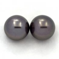 Lot of 2 Tahitian Pearls Round C 12.2 mm