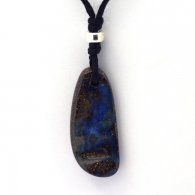 Waxed cotton Necklace and 1 Boulder Australian Opal - 16 carats