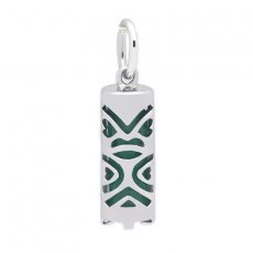 Silver and Aventurine Tiki - 15 mm - Luck