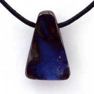Waxed cotton Necklace and 1 Boulder Australian Opal - 18.6 carats