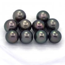Lot of 10 Tahitian Pearls Round C from 8.5 to 8.9 mm