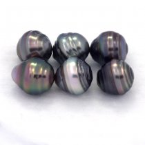 Lot of 6 Tahitian Pearls Ringed C from 8.5 to 8.6 mm