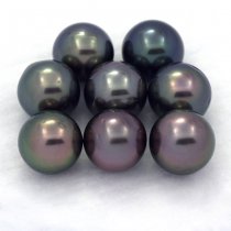 Lot of 8 Tahitian Pearls Round C from 9 to 9.3 mm