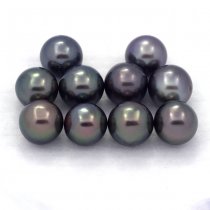 Lot of 10 Tahitian Pearls Near-Round C from 8 to 8.2 mm