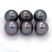 Lot of 6 Tahitian Pearls Round C from 8.5 to 8.8 mm