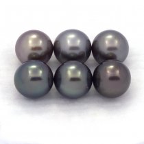 Lot of 6 Tahitian Pearls Round C from 8.7 to 8.9 mm