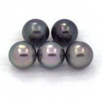 Lot of 5 Tahitian Pearls Round C 8.4 mm