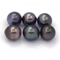 Lot of 6 Tahitian Pearls Semi-Baroque D from 8.6 to 8.9 mm