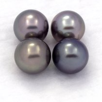 Lot of 4 Tahitian Pearls Round C from 8.1 to 8.4 mm