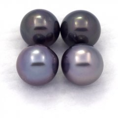 Lot of 4 Tahitian Pearls Round C from 8.6 to 8.9 mm