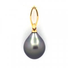 18K solid Gold Pendant and 1 Tahitian Pearl Semi-Baroque A 11.7 mm