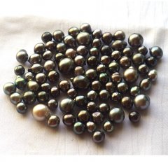 Lot of 87 Tahitian Pearls Semi-Baroque C/D from 8 to 12.5 mm