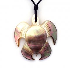 Mother-of-Pearl Pendant and Cotton Necklace