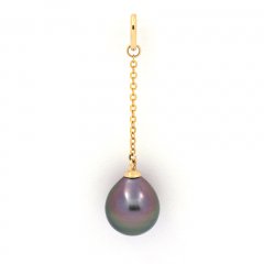 18K solid Gold Pendant and 1 Tahitian Pearl Semi-Baroque A 8.6 mm