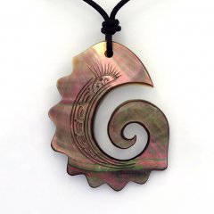 Mother-of-Pearl Pendant and Leather Necklace