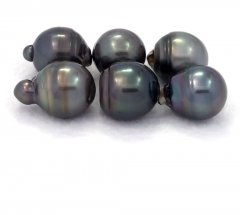 Lot of 6 Tahitian Pearls Baroque D from 14  14.9 mm