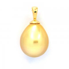 18K solid Gold Pendant and 1 Australian Pearl Semi-Baroque B 11.2 mm