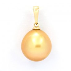 18K solid Gold Pendant and 1 Australian Pearl Semi-Baroque B 12.1 mm