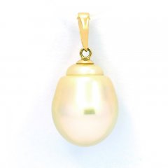 18K solid Gold Pendant and 1 Australian Pearl Baroque B 11.6 mm