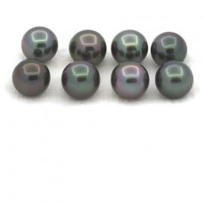 Lot of 8 Tahitian Pearls Round and Near-Round C from 8.6 to 8.9 mm