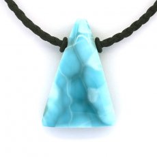 Cotton Necklace and 1 Larimar - 35 x 24 x 9.5 mm - 11.7 gr