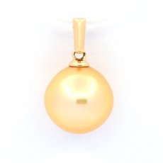 18K solid Gold Pendant and 1 Australian Pearl Semi-Baroque B/C 10.8 mm