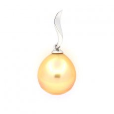 18K solid Gold Pendant and 1 Australian Pearl Semi-Baroque C 12.1 mm