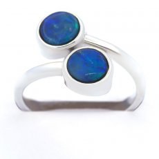 Sterling Silver Ring and 2 Australian Opals