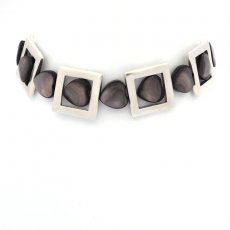 Rhodiated Sterling Silver Bracelet and Tahitian Mother-of-Pearl