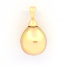 18K solid Gold Pendant and 1 Australian Pearl Semi-Baroque B 11.1 mm