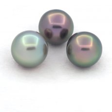 Lot of 3 Tahitian Pearls Semi-Baroque B 10.8 mm