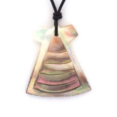 Mother-of-Pearl Pendant and Leather Necklace