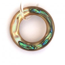 Abalone Mother-of-pearl ring shape - 15 mm diameter