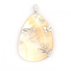 Mother-of-Pearl and Rhodiated Sterling Silver Pendant