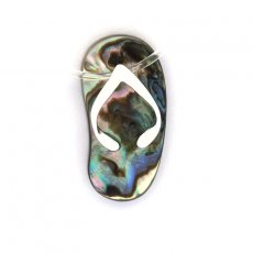 Abalone and Rhodiated Sterling Silver Sandal Pendant
