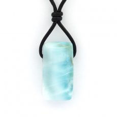 Leather Necklace and 1 Larimar - 27 x 14 x 8.2 mm - 7.1 gr