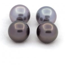Lot of 4 Tahitian Pearls Round B/C de 13.6  13.9 mm