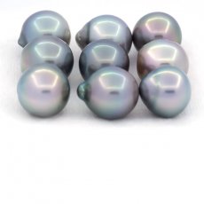Lot of 9 Tahitian Pearls Semi-Baroque C from 11.6 to 11.9 mm