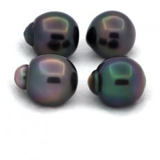 Lot of 4 Tahitian Pearls Semi-Baroque C from 11.7 to 11.9 mm