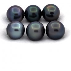 Lot of 6 Tahitian Pearls Semi-Baroque C from 12 to 12.4 mm