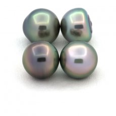 Lot of 4 Tahitian Pearls Semi-Baroque B from 10 to 10.3 mm
